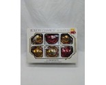 Vintage Holiday Classics Bradfords Red And Gold Round Glass Ornaments 3&quot; - £28.02 GBP