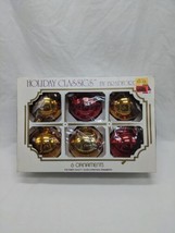 Vintage Holiday Classics Bradfords Red And Gold Round Glass Ornaments 3&quot; - £27.90 GBP