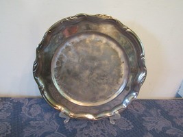 Vtg 12&quot; Silverplate Serving Tray Engraved 1966 - £19.84 GBP