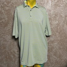 FOOTJOY Mens Short Sleeve Striped Embroidered Polo Golf Shirt Size 2XL - $20.34