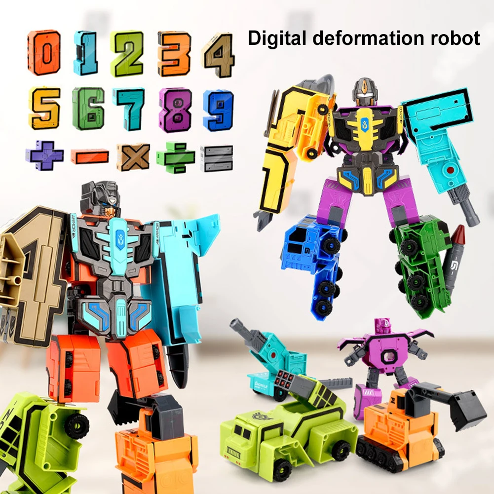 Assemble Robot Deformation Toys Assembling Action Figure Transformation Number - £13.11 GBP+