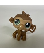 Littlest Pet Shop LPS 373 Monkey Brown Green Dot Eyes Figure Toy Hasbro - $9.90