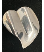 925 Sterling Silver Modernist Love Heart ❤️ Pin Brooch Valentine’s Day G... - £19.43 GBP