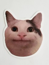 Cat Head with Smile Super Cute Meme Theme Sticker Decal Awesome Embellishment - £1.77 GBP