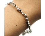 BARBED WIRE BRACELET 7&quot; Adjustable Punk Rock Rocker Goth Metal Alloy Ski... - $6.95