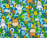 Space Aliens Countdown Numbers Fabric 64&quot; x 35&quot; Kids Design 2004 Rocket ... - £9.49 GBP