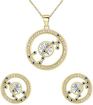 Scorpio Sterling Silver Horoscope Zodiac Constellation CZ Necklace Earrings Set - £69.08 GBP