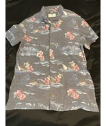 Denim &amp; Flower Ricky Singh Men’s Hawaiian Shirt Gray Floral Sz M Short S... - $30.12 CAD