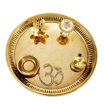 Decorative Festive brass Pooja Thali - £32.76 GBP