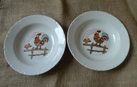 Vintage Latvia Porcelain Riga RPR Soup Plate Bowl Cock chicken rooster E... - £23.66 GBP