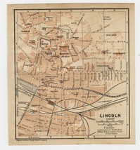 1906 Antique City Map Of Lincoln / Lincolnshire / England - £16.04 GBP