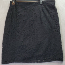 Chico&#39;s A Line Skirts Women Size 2.5 Black Lace Paisley Lined Cotton Side Zipper - £18.24 GBP
