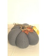 Thanksgiving Blue Knit Pumpkin Decor - £15.93 GBP