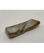 Vintage Japanese Pottery Chopstick Rest Holder Rectangle Brown Gray Hash... - €17,15 EUR