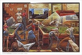 Bruce Teleky Change for a Dollar (Pool Hall) by Frank Morrison 13.5x9 Ar... - $4.95