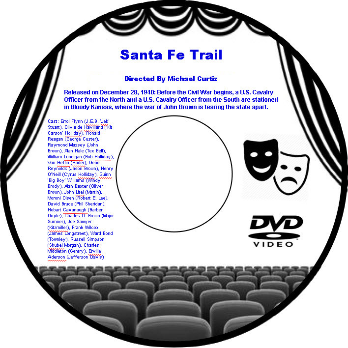 Santa Fe Trail 1940 DVD Film Western Michael Curtiz Errol Flynn Olivia de Havill