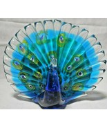 Dynasty Gallery Vinci 4 3/4&quot; Sculpture Infused Art Glass Peacock Paperwe... - £49.42 GBP