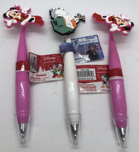 3 Disney Character Writing Pens Santa Christmas 2 Minnie Mouse &amp; Olaf NEW  - £17.89 GBP