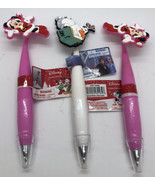3 Disney Character Writing Pens Santa Christmas 2 Minnie Mouse &amp; Olaf NEW  - £17.88 GBP