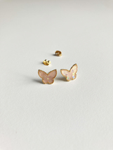 Pink Opal Butterfly Earrings - £35.85 GBP