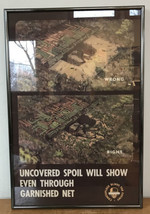 1943 WWII Military Poster Framed Camouflage Blinds Enemy Army Uncovered Soil - £159.86 GBP