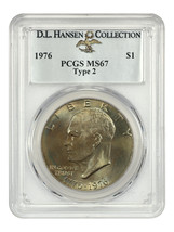 1976 $1 PCGS MS67 (Type 2) ex: D.L. Hansen - £1,977.46 GBP