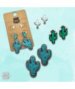 Turquoise and Silver Cactus Earring 3 Piece Set - €18,70 EUR