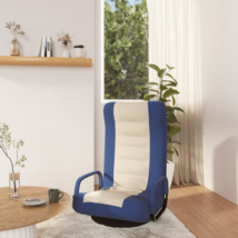 vidaXL Swivel Floor Chair Blue and Cream Fabric - £91.78 GBP