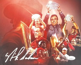 Nick Saban Signed 8x10 Alabama Crimson Tide Trophy Collage Photo JSA - £151.92 GBP