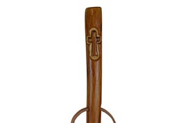 Hand Carved Christian Cross on Walking Stick, Staff, Kiln Dried - £67.83 GBP