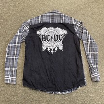 Zara x AC/DC &quot;Black Ice&quot; Hard Rock Band Check Long Sleeve Flannel Shirt Large - £17.02 GBP