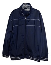 ATHLETIC WORKS MEN&#39;S NAVY ZIP WARM-UP JACKET-M-100% POLYESTER-BARELY WOR... - $12.99