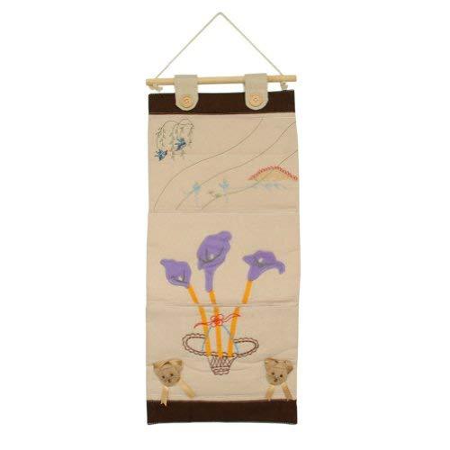[Purple Flowers] Ivory/Wall Hanging/Wall Organizers/Wall Pocket/Wall Pocket (112