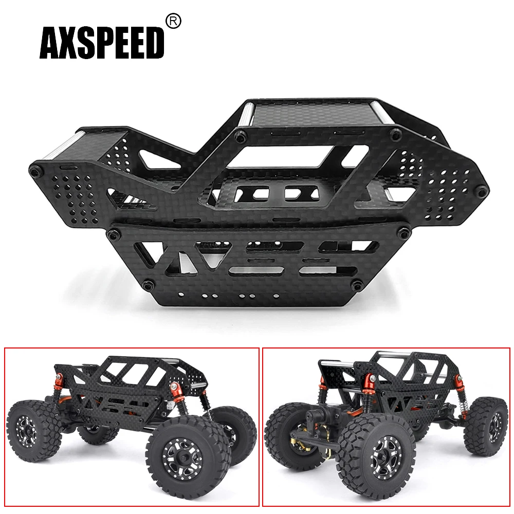  Carbon Fiber &amp; Metal Buggy Body Shell Frame Roll Cage for Axial SCX24 Deadbolt  - £11.39 GBP