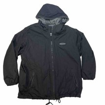 Abercrombie &amp; Fitch Jacket Mens M Fleece Lined Hooded Black Y2K VTG A&amp;F Oversize - £34.62 GBP