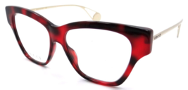 Gucci Eyeglasses Frames GG0438O 004 52-14-140 Red Havana / Gold Made in Italy - $194.43