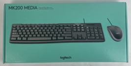 Logitech MK200 Media Combo Keyboard / Mouse Wired USB Black 920002714 Op... - £22.11 GBP