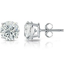 2Ct Brilliant Created Diamond Earrings 14K Real White Gold Round Solitaire Studs - £36.37 GBP