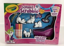 Crayola Scribble Scrubbie Playset Washable Markers Color Pet Figures Bat... - $34.60