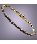 JOAN RIVERS Swarovski Crystal Purple Amethyst 14K Gold Plated Tennis Bra... - $859.37 MXN