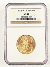 2008-W $25 Oro 1/2 Oz. American Eagle Lucido Valutato Da NGC Come MS-70 - $2,420.31