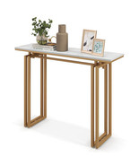 43.5 Inch Console Table with Heavy-duty Metal Frame-Golden - Color: Golden - £101.16 GBP