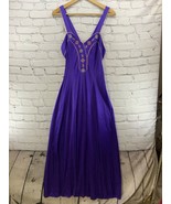 Vanity Fair Vintage Nightgown Lingerie Sz S Small Purple Long Elegant  - £52.06 GBP