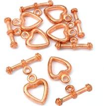 Bali Heart Toggle Clasp Copper Plated New 19mm Approx 5 - £16.32 GBP