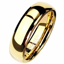 Tungsten Gold PVD Plated Wedding Band Handfasting Promise Anniversary Ring - £23.91 GBP