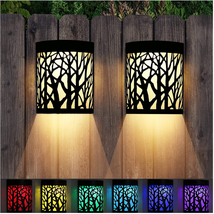 Denicmic Solar Wall Lights Outdoor Wall Sconce Fence Lighting for Patio ... - $32.86