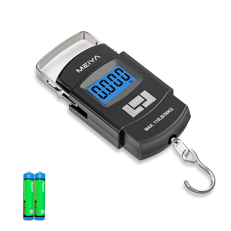 MEIYA Fish Scale 110Lb/50Kg Digital Fishing Scale with Backlit LCD, Portable Han Item image 8