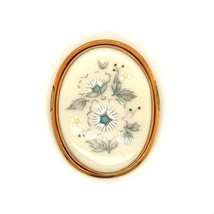 Vtg Signed 12k Gold Filled Lenox Hand Paint Floral Porcelain Oval Pendan... - $69.30