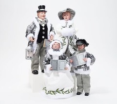 Set of 4 Dickens Family Holiday Carolers by Valerie in White - £154.58 GBP