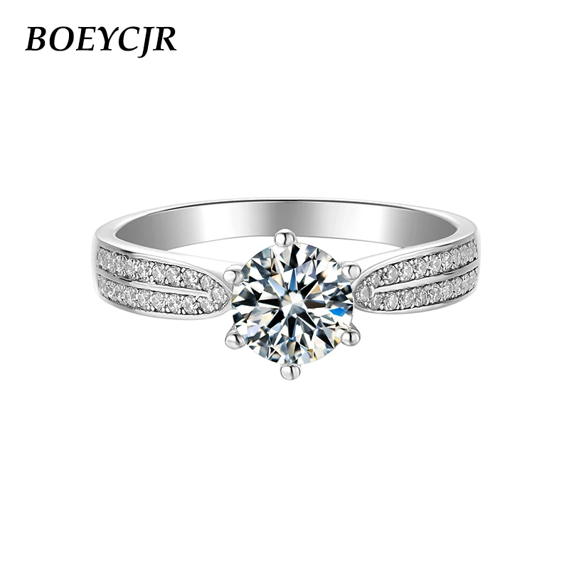 925 Silver 1ct/2ct/3ct Moissanite VVS1 Elegant Engagement Wedding Ring For Women - £106.05 GBP